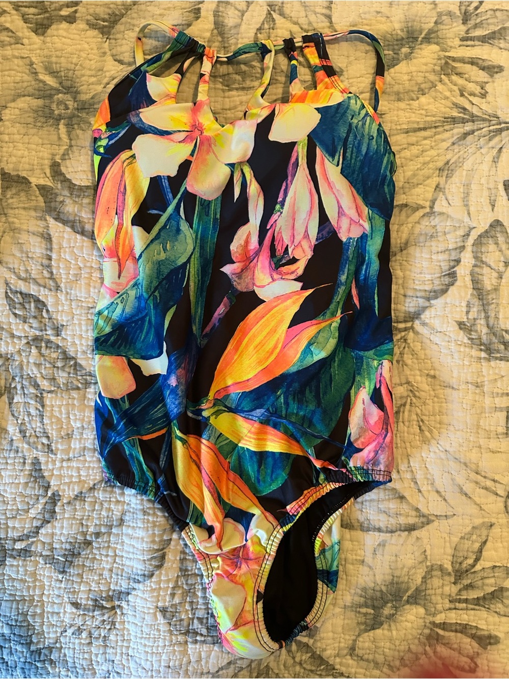 Tropical Floral One-Piece Swimsuit in Multicolor